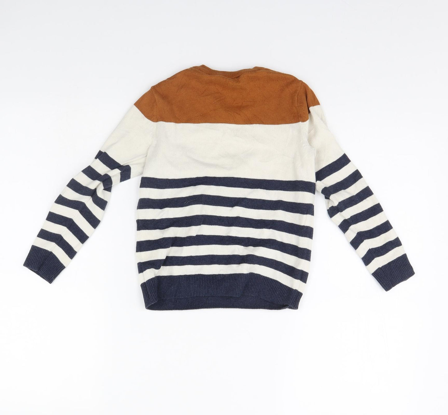 H&M Boys White Striped  Pullover Jumper Size 6 Years