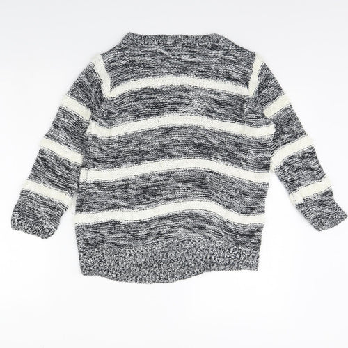 F&F Womens Black Striped  Pullover Jumper Size 10