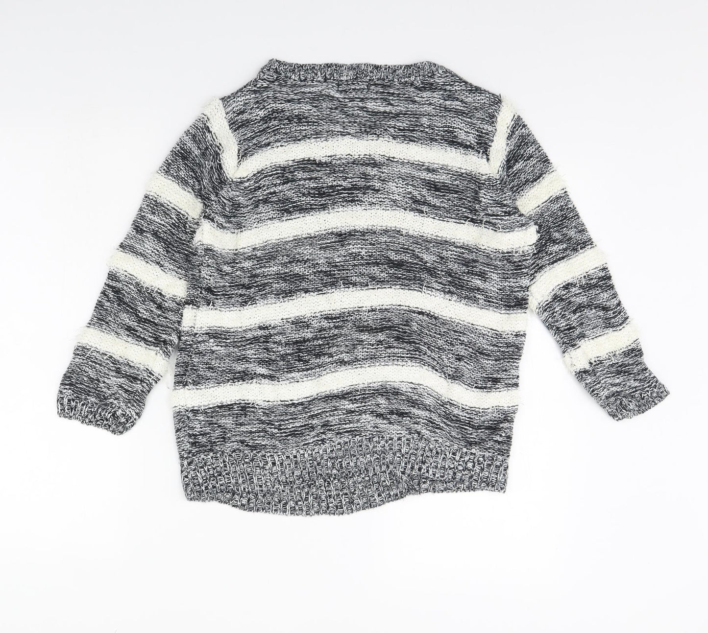F&F Womens Black Striped  Pullover Jumper Size 10