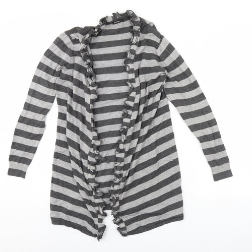 Roman Womens Grey Striped  Cardigan Jumper Size 14