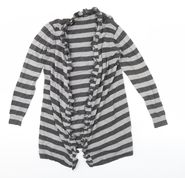 Roman Womens Grey Striped  Cardigan Jumper Size 14