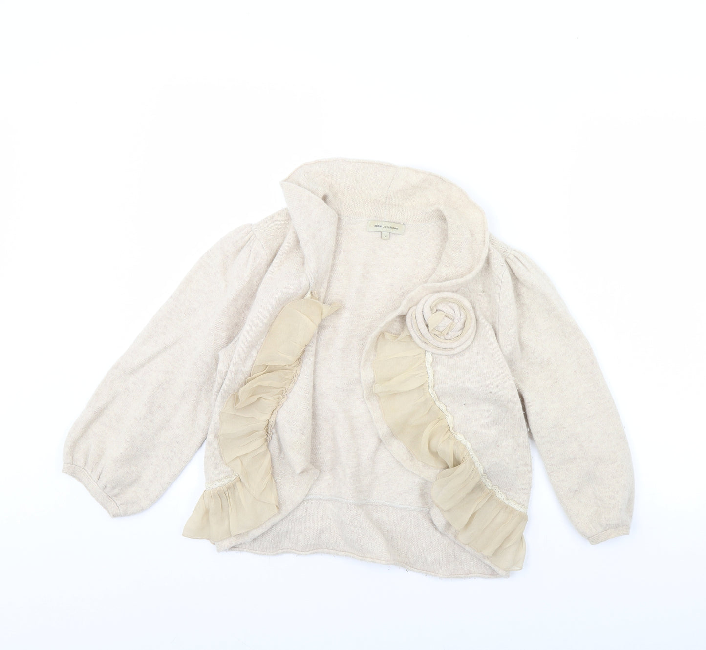 rocha john rocha Womens Beige   Cardigan Jumper Size 14