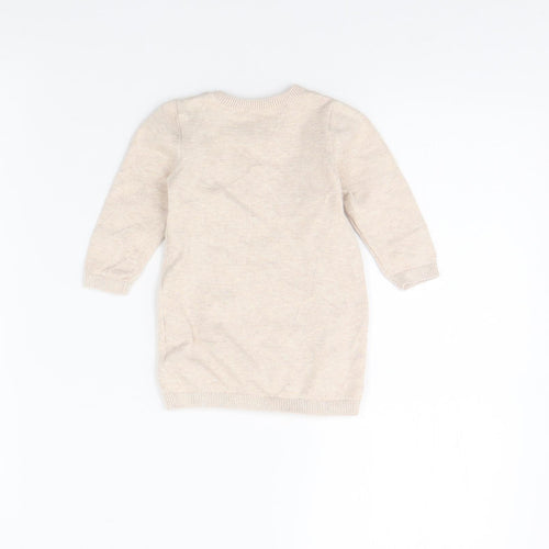 TU Girls Beige   Jumper Dress  Size 3-6 Months