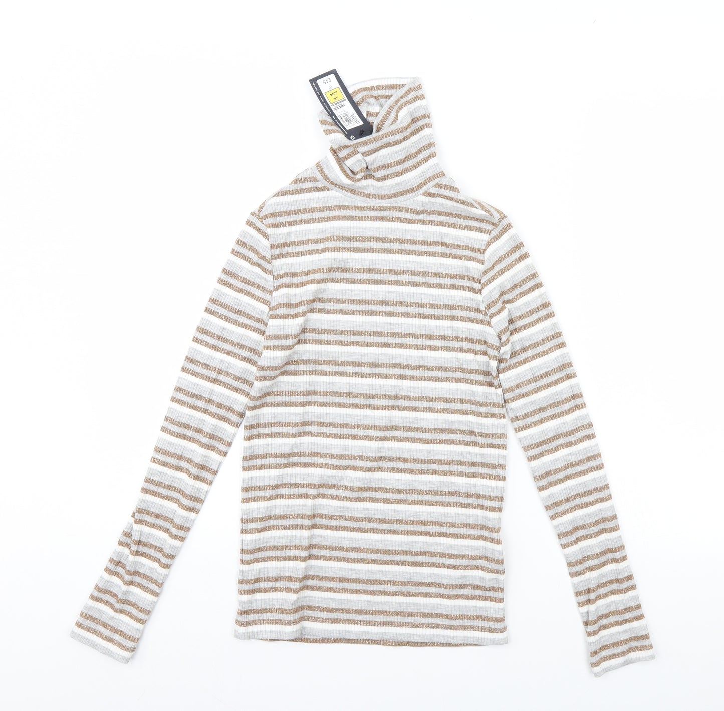 M&S Womens Beige Striped  Pullover Jumper Size 6