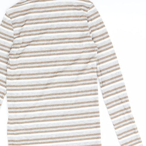 M&S Womens Beige Striped  Pullover Jumper Size 6