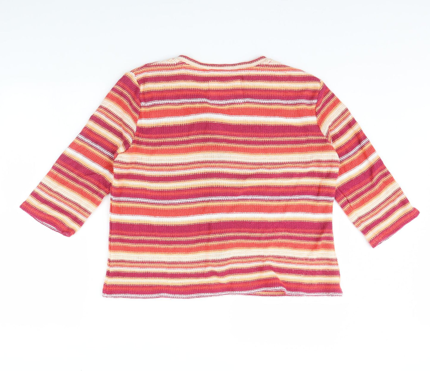 Preworn Womens Pink Striped  Cardigan Jumper Size XL