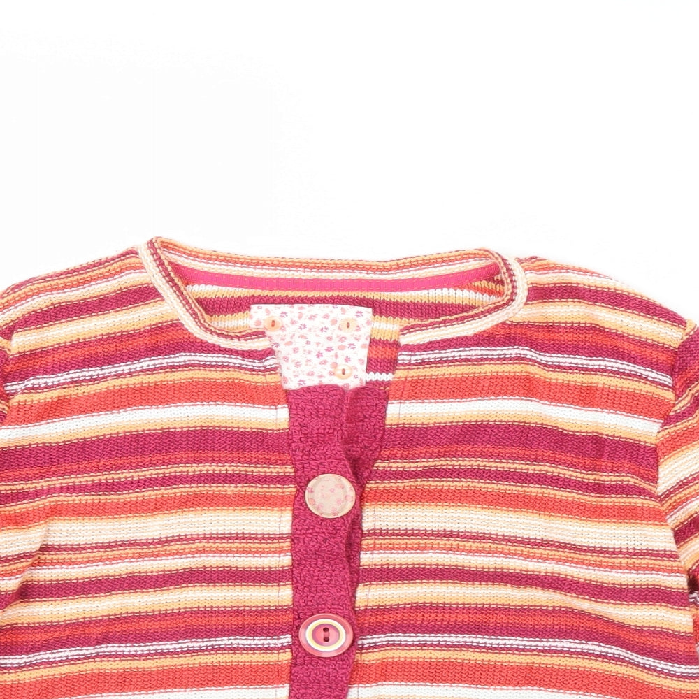 Preworn Womens Pink Striped  Cardigan Jumper Size XL