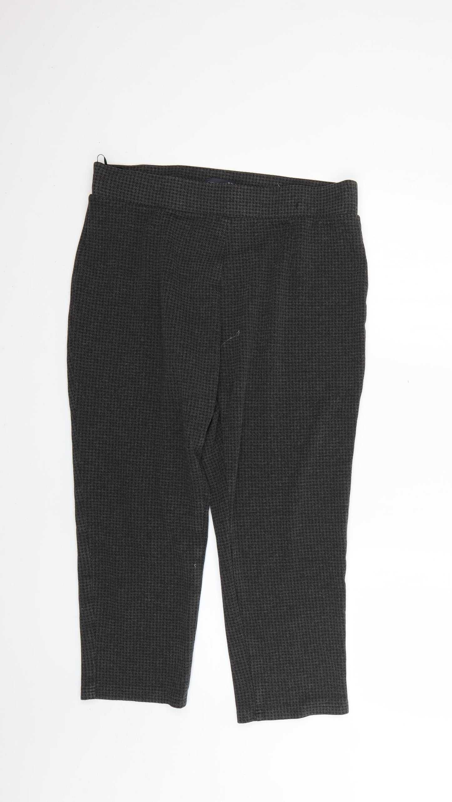 Marks and Spencer Womens Grey Check  Trousers  Size 16 L21 in