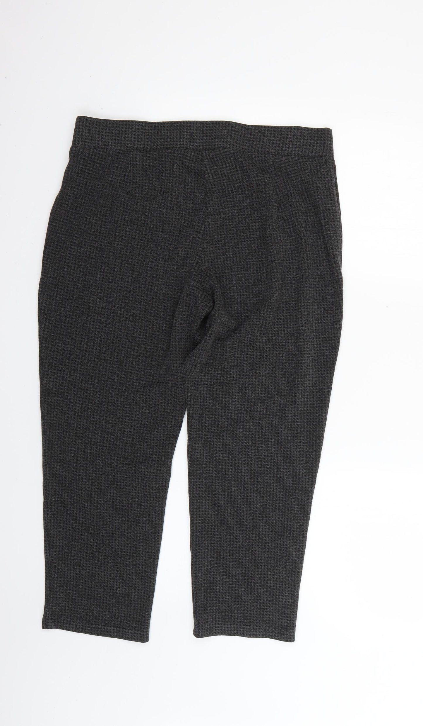 Marks and Spencer Womens Grey Check  Trousers  Size 16 L21 in
