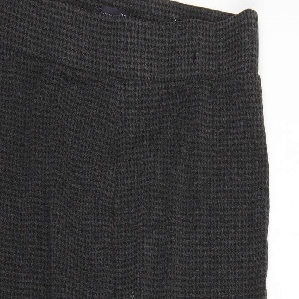 Marks and Spencer Womens Grey Check  Trousers  Size 16 L21 in