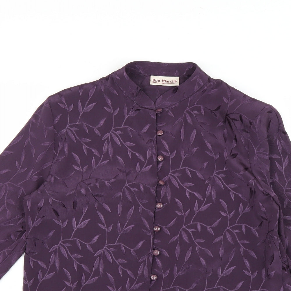 bonmarche Womens Purple Floral  Jacket Coat Size 16