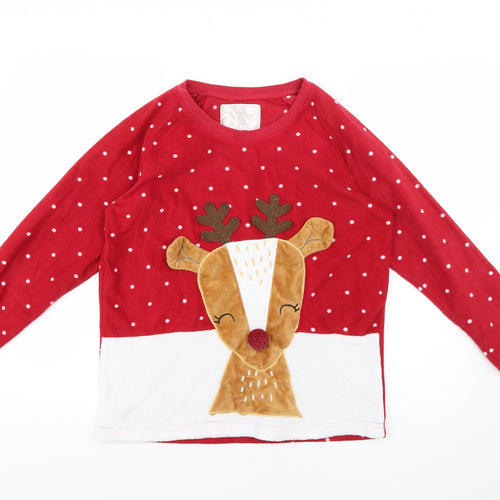 for your perfect Christmas Womens Red Polka Dot  Top Pyjama Top Size 8  - Christmas