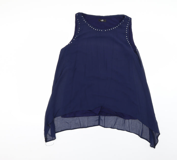 Wallis Womens Blue Basic Blouse Size M