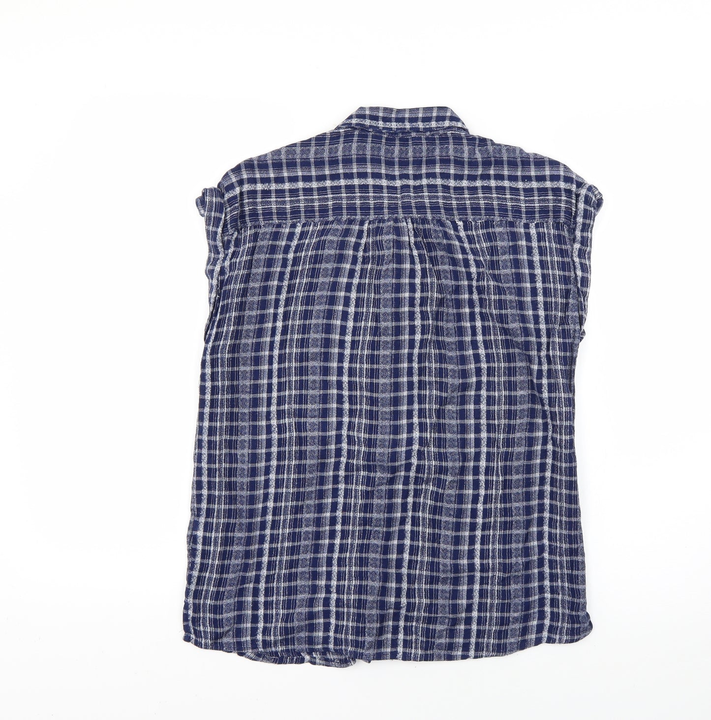 NEXT Womens Blue Check  Basic Button-Up Size 10