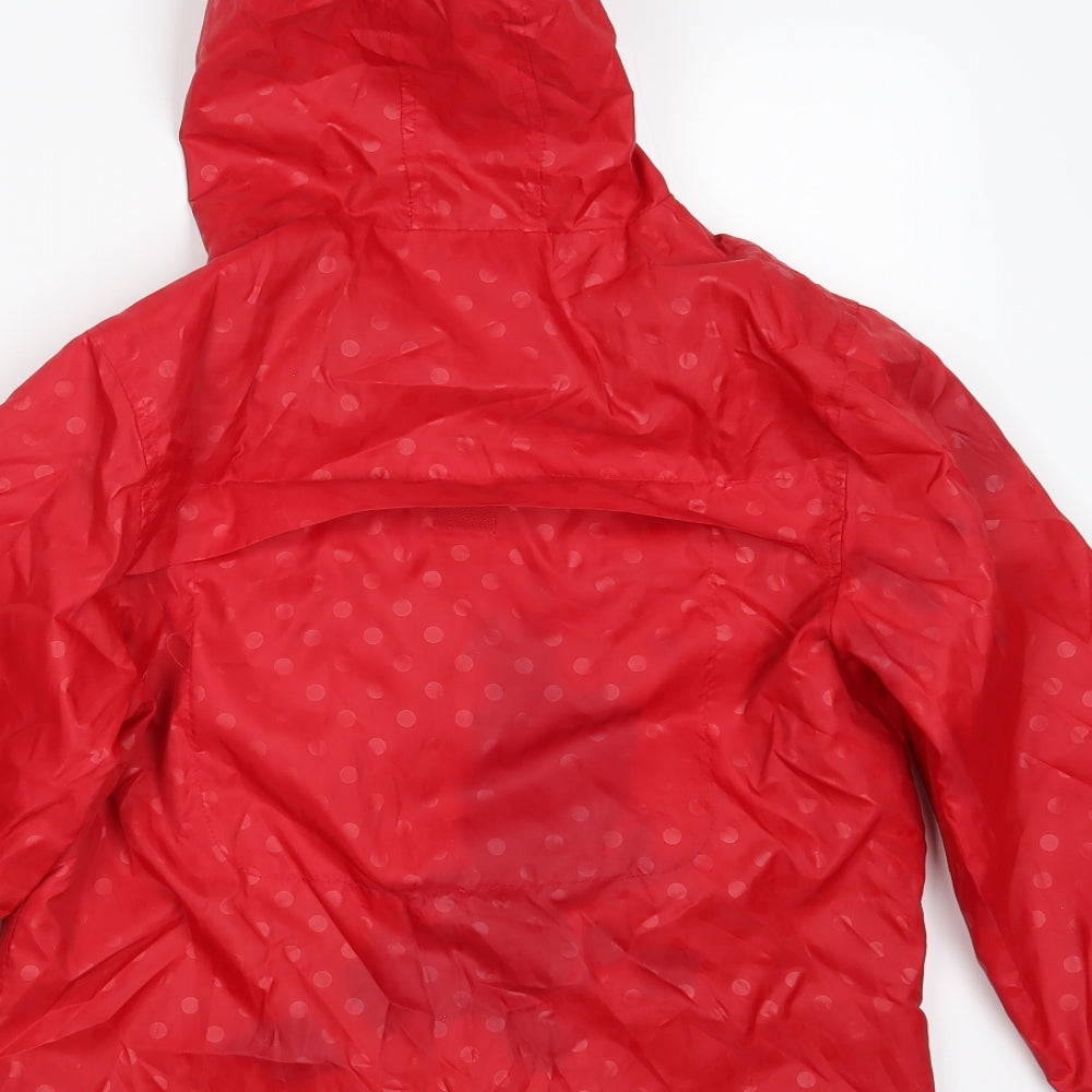 TU Girls Red Polka Dot  Rain Coat Coat Size 9-10 Years