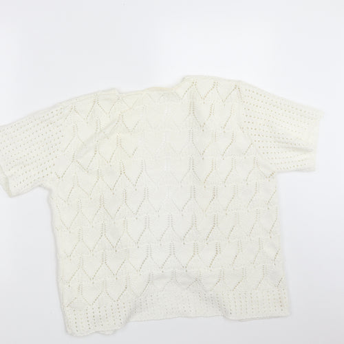 Preworn Womens Ivory Argyle/Diamond  Cardigan Jumper Size M