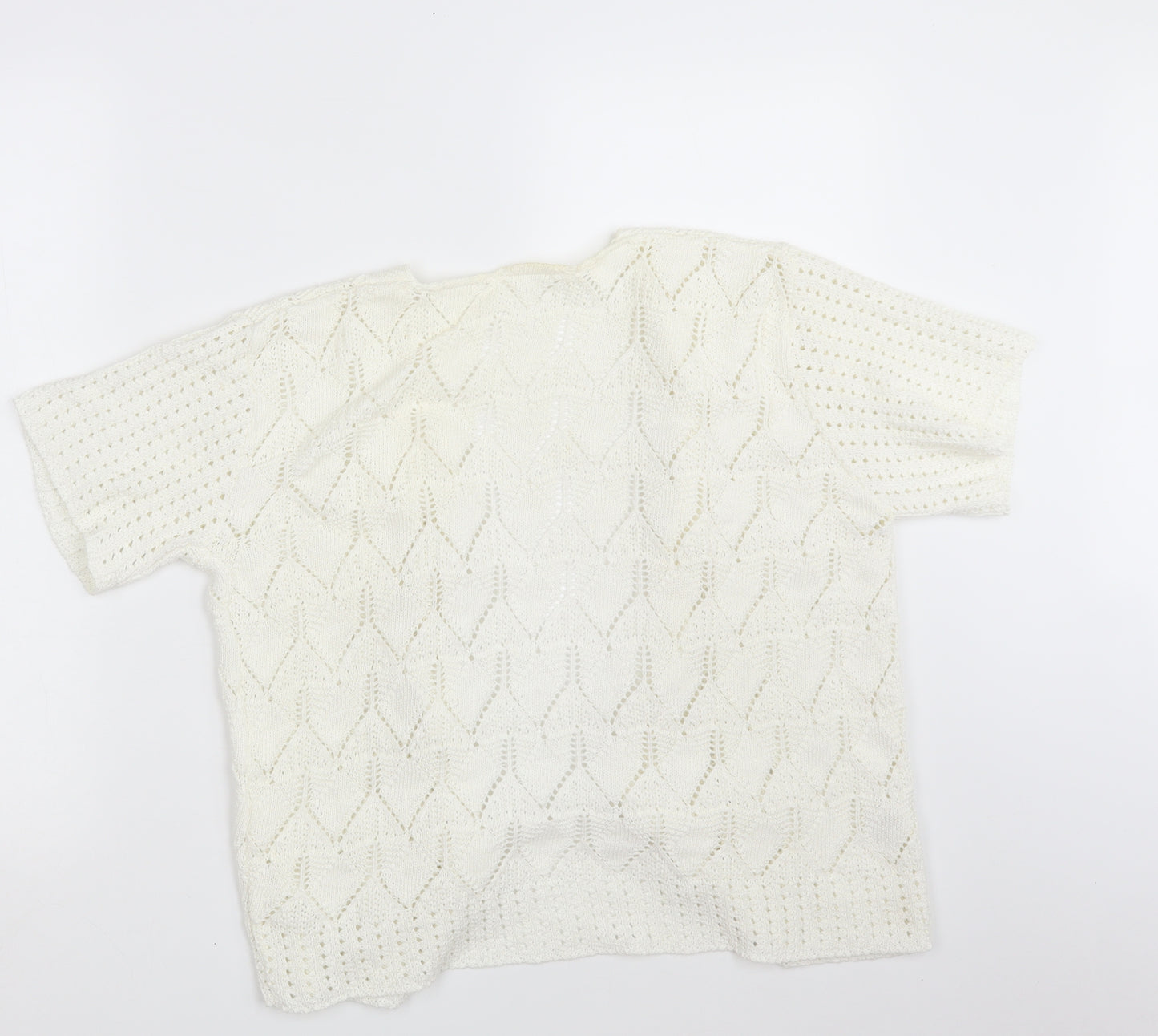 Preworn Womens Ivory Argyle/Diamond  Cardigan Jumper Size M