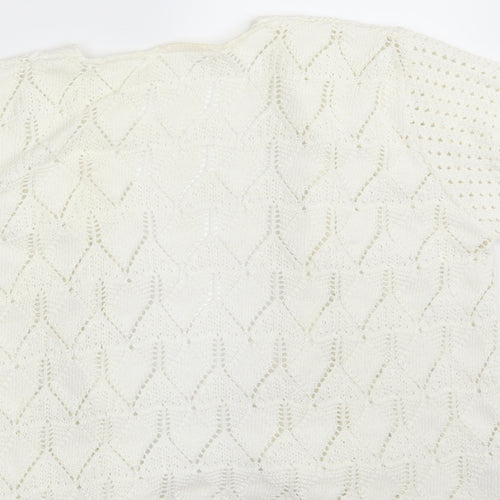 Preworn Womens Ivory Argyle/Diamond  Cardigan Jumper Size M