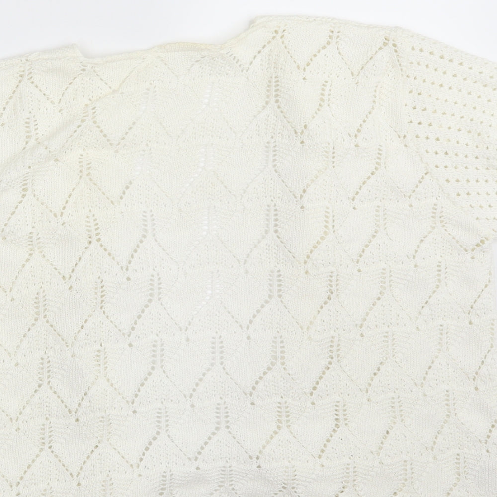 Preworn Womens Ivory Argyle/Diamond  Cardigan Jumper Size M