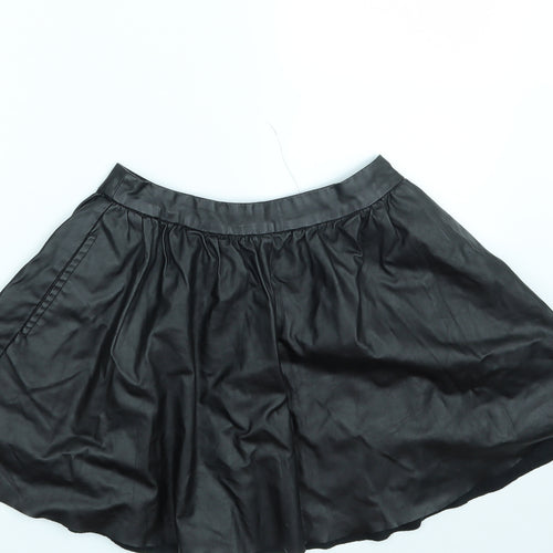 Topshop Womens Black   A-Line Skirt Size 4  - Cropped