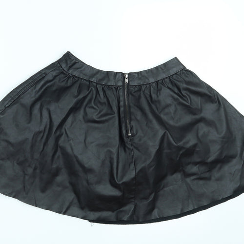 Topshop Womens Black   A-Line Skirt Size 4  - Cropped