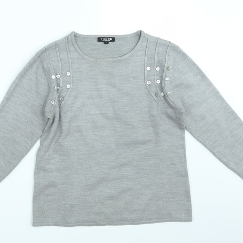 Touch Womens Grey   Pullover Jumper Size S