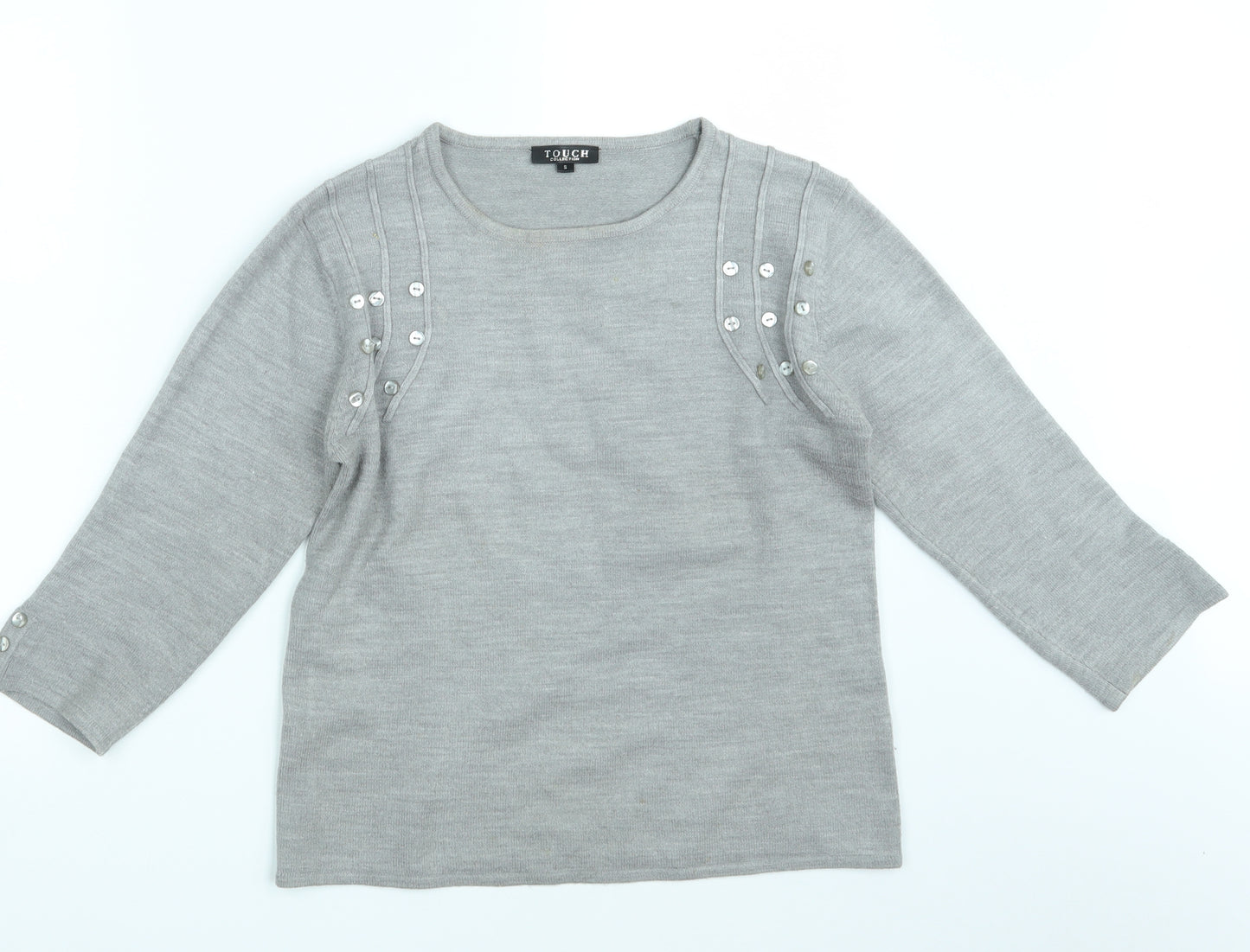 Touch Womens Grey   Pullover Jumper Size S