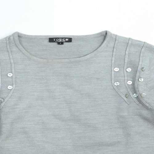 Touch Womens Grey   Pullover Jumper Size S