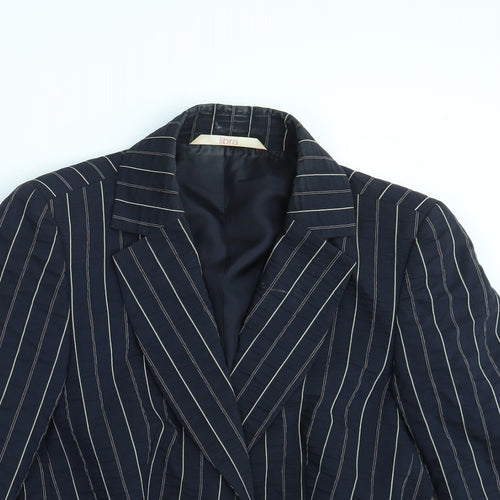 Libra Womens Blue Striped  Jacket Blazer Size 10