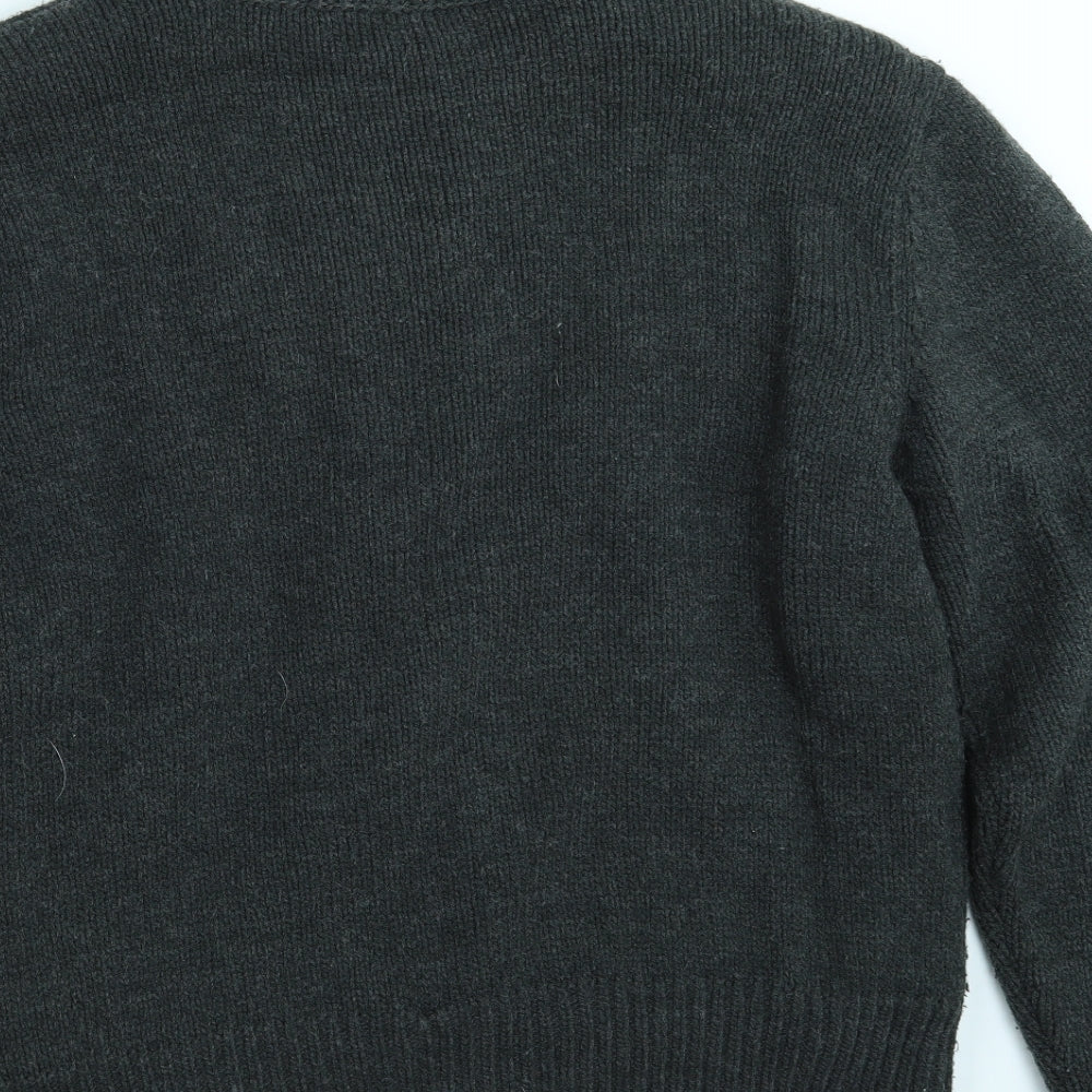 Dissident Mens Green  Knit Full Zip Jumper Size XL