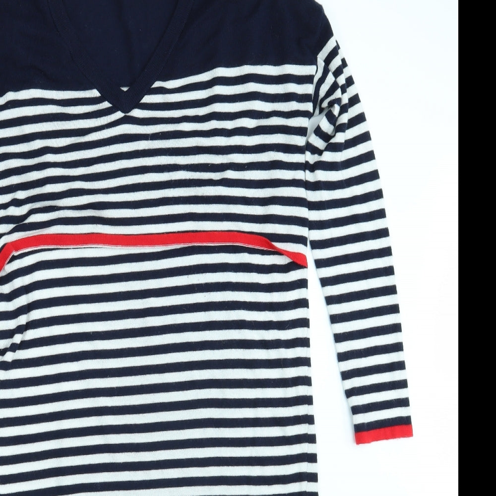ASOS Womens Blue Striped  T-Shirt Dress  Size 10