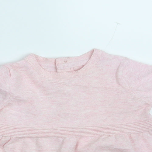 Sainsbury's Girls Pink Fair Isle Knit Pullover Jumper Size 0-3 Months