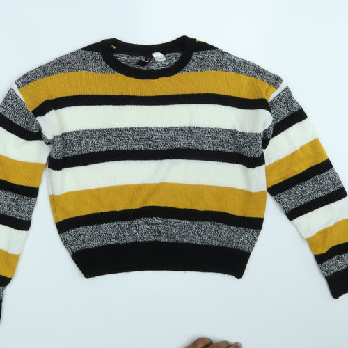 H&M Womens Multicoloured Striped Knit Pullover Jumper Size S