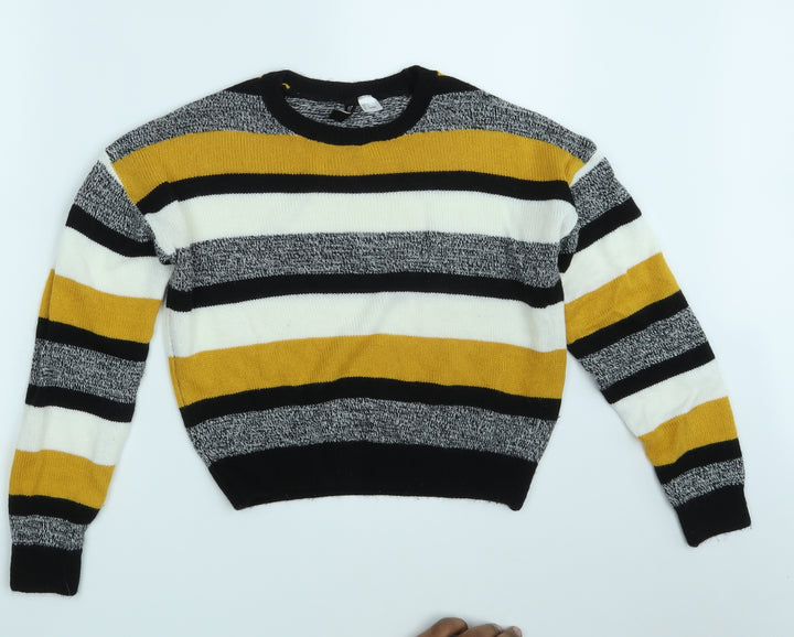 H&M Womens Multicoloured Striped Knit Pullover Jumper Size S