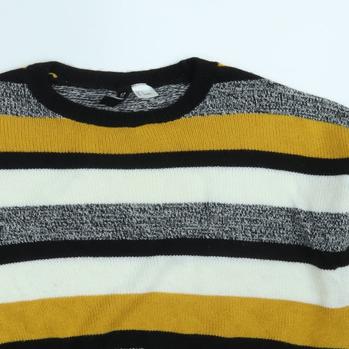 H&M Womens Multicoloured Striped Knit Pullover Jumper Size S