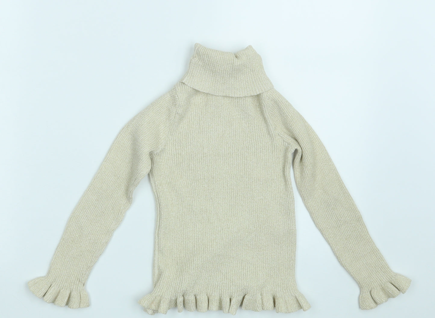 Primark Girls Gold   Pullover Jumper Size 6-7 Years