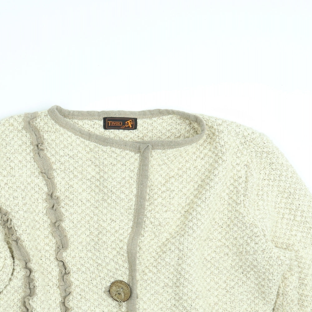 Tivoli Womens Beige  Knit Cardigan Jumper One Size