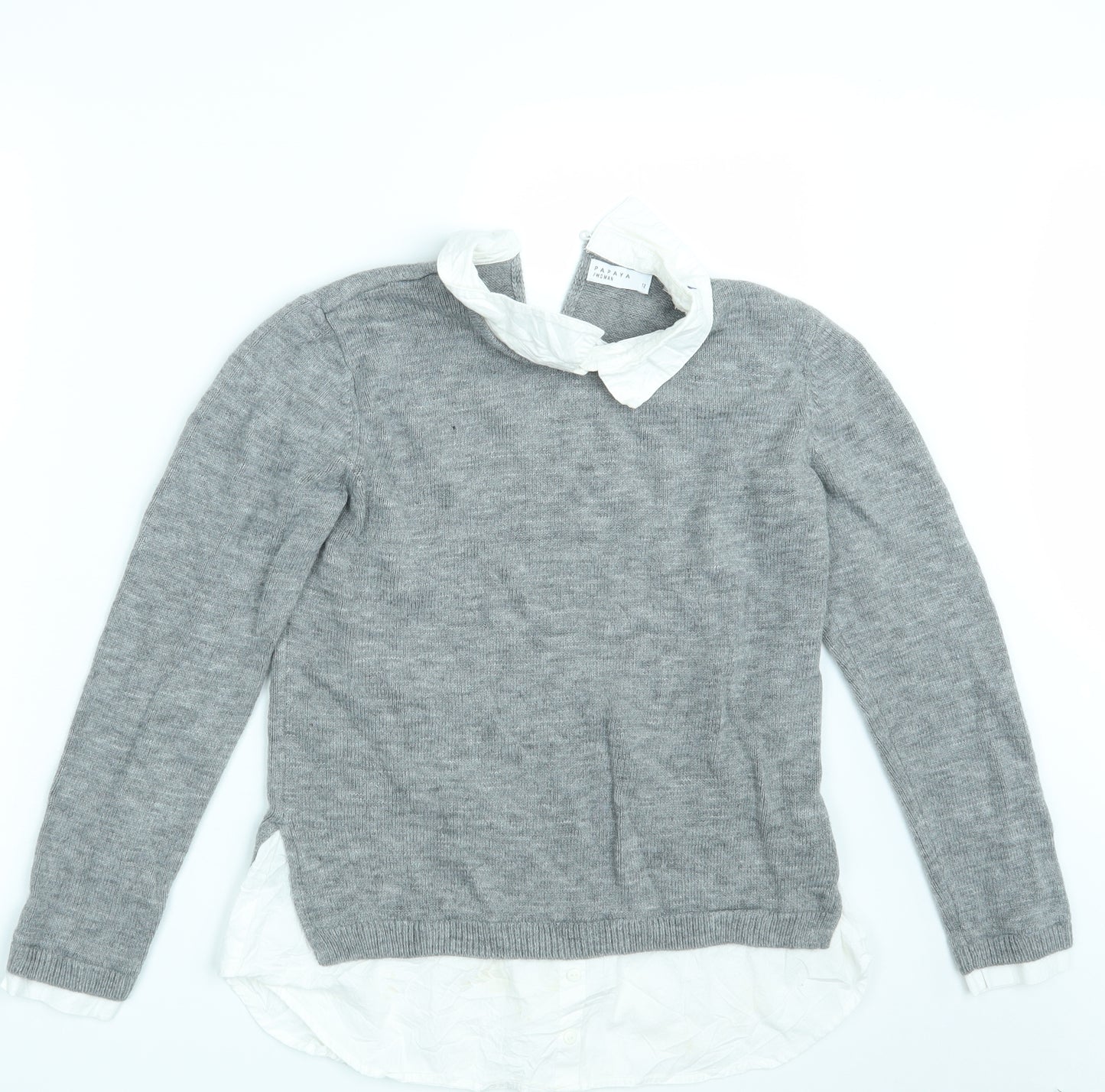 Papaya Womens Grey  Knit Pullover Jumper Size 12