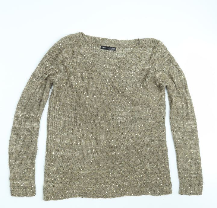 Atmosphere Womens Beige Knit Pullover Jumper Size 14