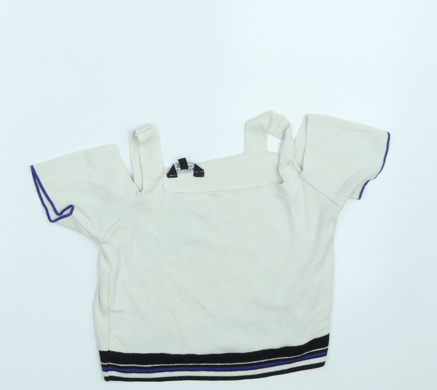 New Look Girls White Striped  Pullover Jumper Size 12-13 Years