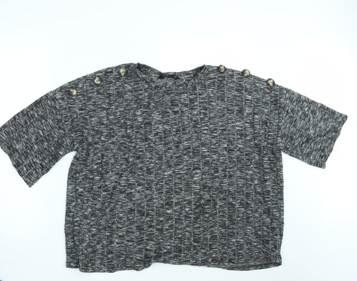 F&F Womens Grey   Cropped T-Shirt Size 18
