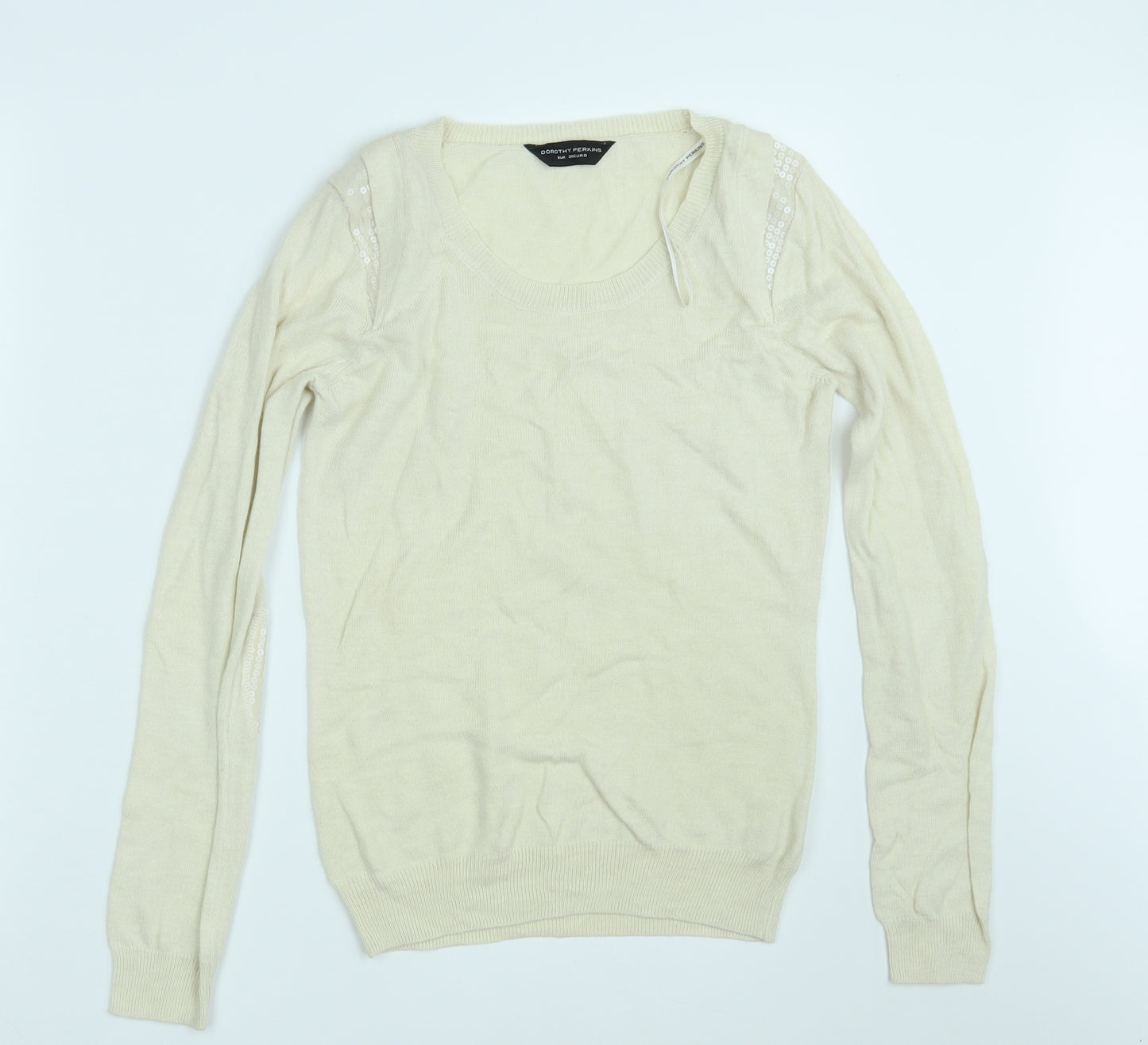 Dorothy Perkins Womens Beige  Knit Pullover Jumper Size 8