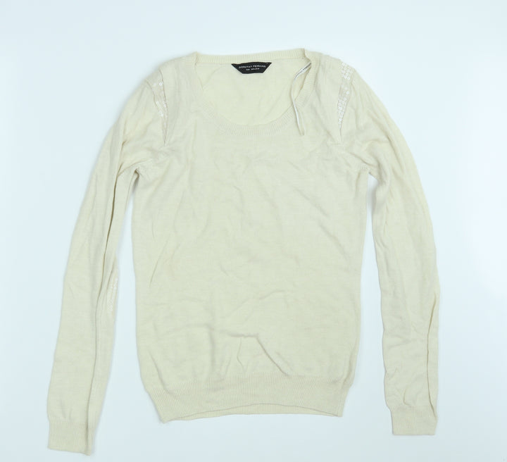 Dorothy Perkins Womens Beige Knit Pullover Jumper Size 8