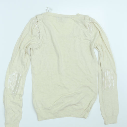 Dorothy Perkins Womens Beige  Knit Pullover Jumper Size 8