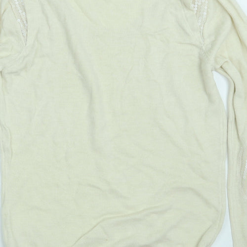 Dorothy Perkins Womens Beige  Knit Pullover Jumper Size 8