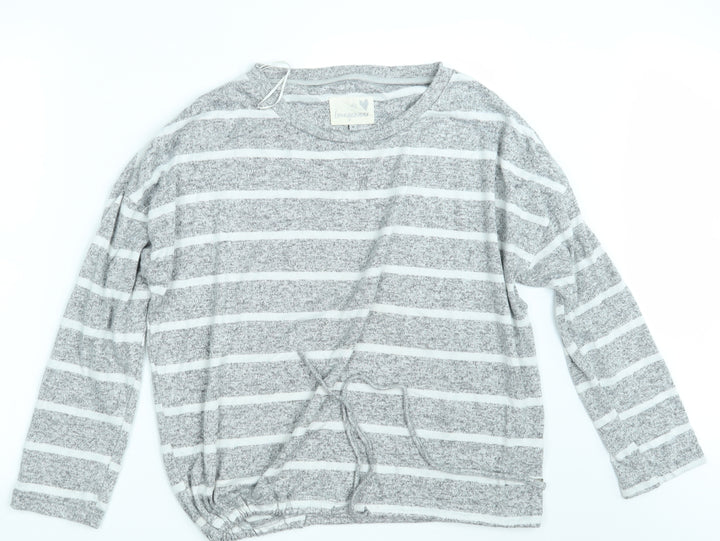 TU Womens Grey Striped Pullover Jumper Size 12 - Lounge Wear