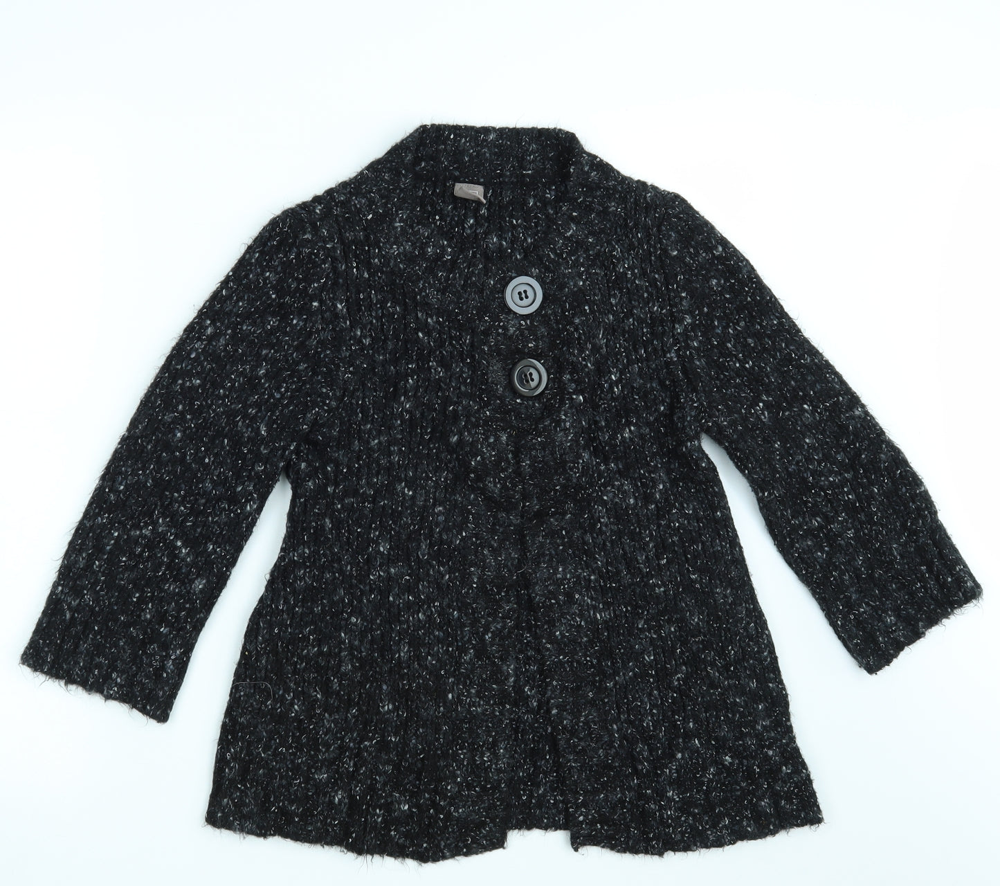 TU Womens Black  Knit Cardigan Jumper Size 16