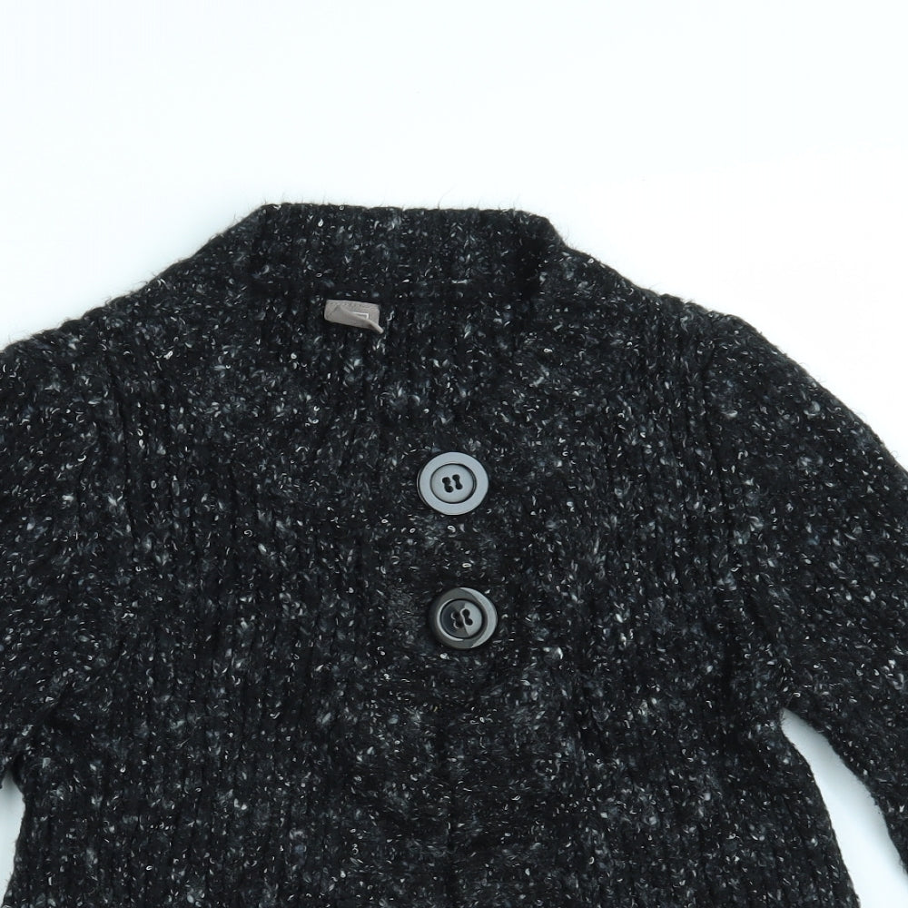 TU Womens Black  Knit Cardigan Jumper Size 16