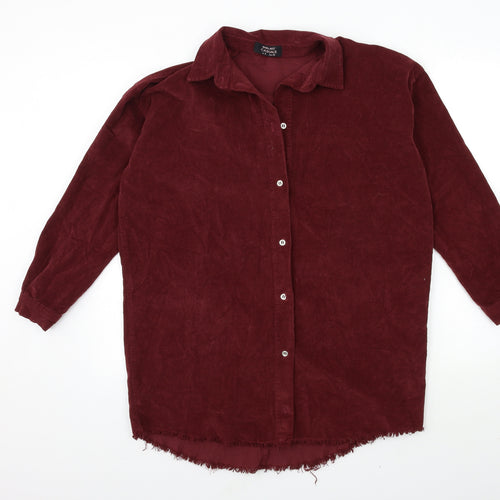 Select Womens Red  Corduroy Shirt Dress  Size 8
