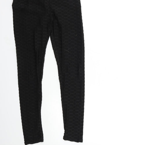Preworn Womens Black   Carrot Leggings Size M L25 in - rouched back